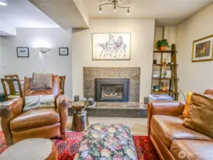 Gas fireplace in family room
