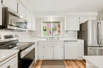 Updated appliances in the kitchen.