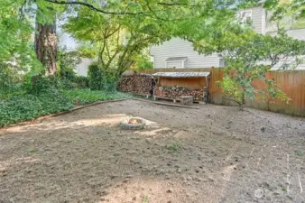Fire pit area on side of the home.