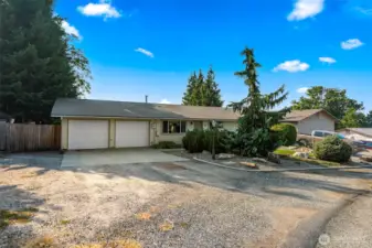 Easy-access driveway with plenty of room for all your toys.