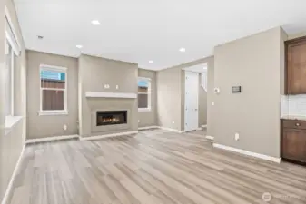 Living area with gas fireplace