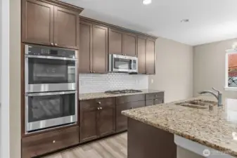 Stainless steel appliances with 5 burner gas range