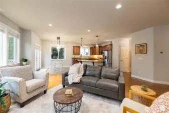 From the living area looking toward the kitchen and pantry.