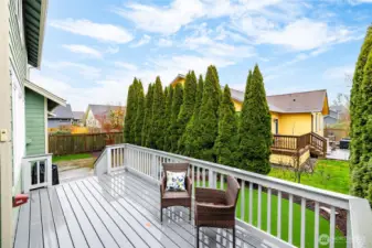 Composite deck, putting green, large paver patio.