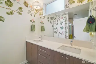 Upper level (3) 3/4 bath with double vanity.