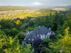 Perched high above the Orting Valley. The views are absolutely stunning.