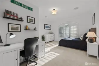 4th bedroom with walk-in closet, built-in desk and lots of space.