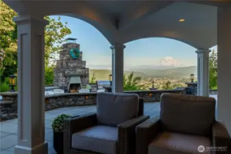 The terrace has views for days. Even from the outside TV sitting area.