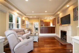 Living room with beautiful hardwoods.