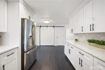 kitchen with convenient laundry area for multi-tasking