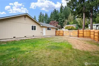 Side yard facing N.