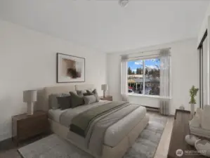 Large primary bedroom with two closets!