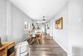 Living room into dining