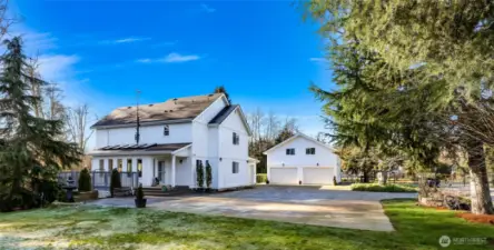5,000 square feet of concrete driveway and parking.