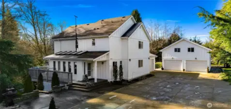 2 Door Detached Garage with full loft for recreation, storage or development.