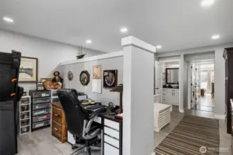 A divider wall makes for a great secondary space, but doesn't steal too much from second bedroom.