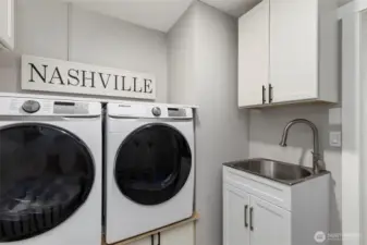 Sink in the laundry.