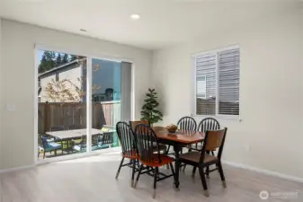 Sliding doors the backyard.