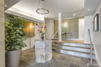 Clean and well-appointed lobby