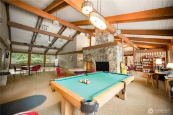 Inside the clubhouse, play some pool or grab a book from the library and sit next to the window to read.