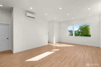 Light-filled ADU living + dining area.
