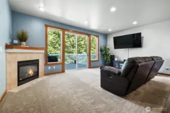 Step out onto the new deck from the Family Room.