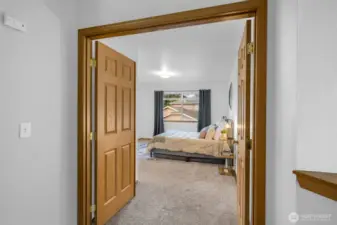 French doors lead to the primary suite.