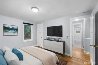 Virtually staged bedroom