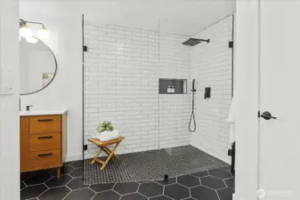 Primary bath with oversized walk in shower