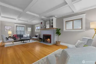 Enjoy the fireplace from wherever you are sitting.