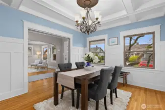 Elegant dining room with timeless architectural detail.