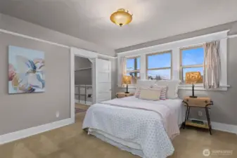 Each bedroom upstairs has a large closet!