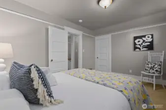 This bedroom is just off the main landing and hallway leading to the sunroom.