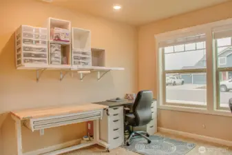 THIRD BEDROOM (from closet): Carpeted Flooring; Two North-Facing Street-View Windows with 2" Horizontal Vinyl Blinds.