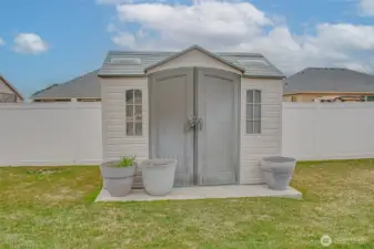 BACKYARD (from North Looking South): Storage Shed on Poured Foundation