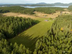 Aerial looking north/northwest toward Orcas