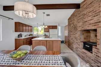 Open kitchen and dining room off the entry