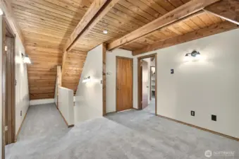 Upstairs loft looking towards primary bedroom.