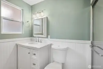 Primary bath with spacious shower
