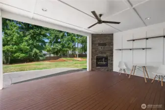 COVERED PATIO WITH GAS FIREPLACE