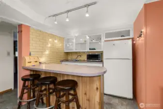 Wet bar in basement.