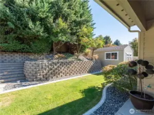 Manicured backyard