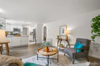 Cozy gas fireplace in this room for warmth and relaxation