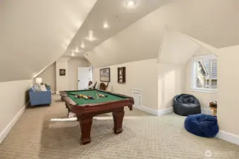 huge bonus room about the garage, great game space or theater room