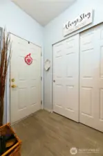 Entry with coat closet.