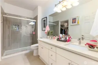 Primary bath with walk-in shower.