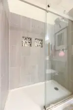 Walk-in shower.