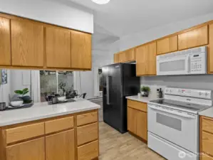 Thoughtfully designed, there's plenty of cabinet and counter space.