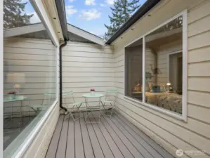 The open atrium is great for container gardening and keeping them protected from the wildlife.