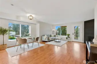 Open-concept living space with modern finishes